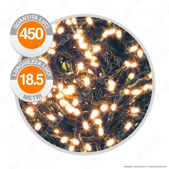 Catena 450 Luci LED Reflex Bianco Caldo con Controller Memory - per Catena 450 Luci LED Reflex Bianco Caldo con Controller Memory - per