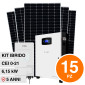 V-Tac Kit 6.15kW 15 Pannelli Solari Fotovoltaici 410W IP68 + Inverter Monofase + Batteria LiFePO4 - SKU 11552 + 11529 + 11447