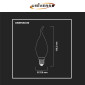 Immagine 8 - Universo Lampadina LED E14 9W Candle C37 Candela Fiamma SMD - mod. C37-9W-C / C37-9W-N / C37-9W-F