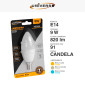 Immagine 5 - Universo Lampadina LED E14 9W Candle C37 Candela SMD - mod. C36-9W-C / C36-9W-N / C36-9W-F