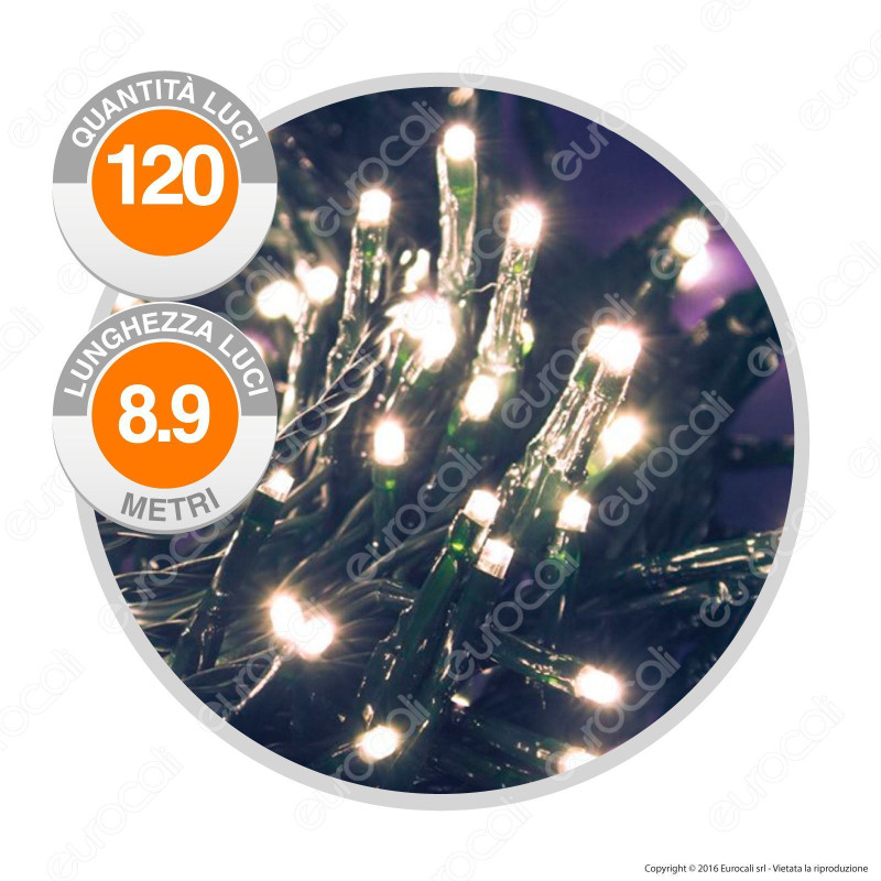 Catena 120 Luci LED Reflex Bianco Caldo con Controller Memory - per