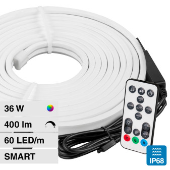 V-Tac Smart VT-5050 Kit Neon Flex LED Flessibile 36W RGB IP68 Controller...