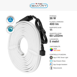 VT-5050 Kit Neon Flex LED 36W IP68 RGB 5 metri V-Tac Smart