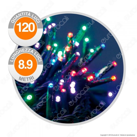 Catena 120 Luci LED Reflex Multicolore con Controller Memory - per Catena 120 Luci LED Reflex Multicolore con Controller Memory - per