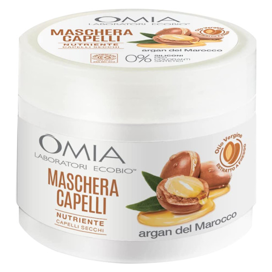 Maschera Nutriente Argan del Marocco per Capelli Secchi Omia Maschera Nutriente Argan del Marocco per Capelli Secchi Omia