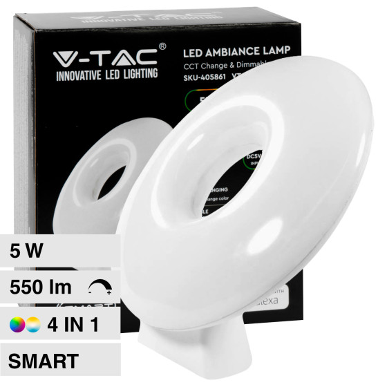 VT-5155 Lampada LED da Tavolo RGB+W CCT V-Tac Smart VT-5155 Lampada LED da Tavolo RGB+W CCT V-Tac Smart