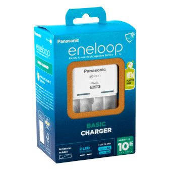 Panasonic Eneloop Basic Charger Caricabatterie con Sistema di Sicurezza per...