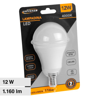 Universo Lampadina LED E14 12W Bulb A60 Goccia SMD - mod. A60T-12W-C /...