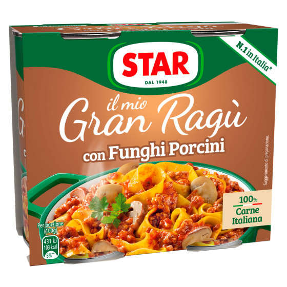 Il Mio Gran Ragù con Funghi Porcini Sugo Pronto Pomodoro Carne Star Il Mio Gran Ragù con Funghi Porcini Sugo Pronto Pomodoro Carne Star