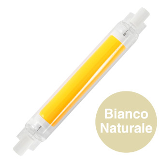 Lampadina LED R7s 9W Tubolare L118 Slim COB in Vetro Life