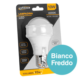 Lampadina LED E27 10W Bulb A60 SMD 12V/24V Universo