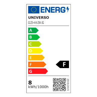 Lampadina LED E27 8W Globo G125 Filament Ambrata Universo
