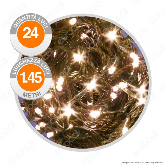 Catena 24 Luci LED Reflex Bianco Caldo a Batterie con Controller Catena 24 Luci LED Reflex Bianco Caldo a Batterie con Controller