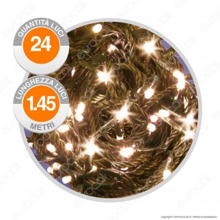 Catena 24 Luci LED Reflex Bianco Caldo a Batterie con Controller