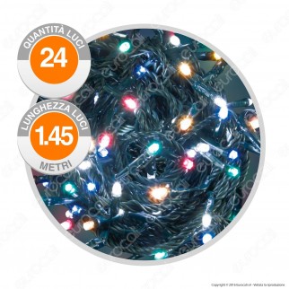 Catena 24 Luci LED Reflex Multicolore a Batterie con Controller