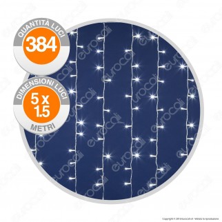 Tenda Luminosa 384 Luci LED Reflex Bianco Freddo con Controller