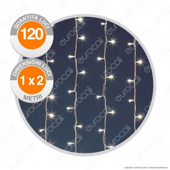 Tenda Luminosa PLB 120 Luci LED Reflex Bianco Freddo IP44 Prolungabile - per Interno e Esterno
