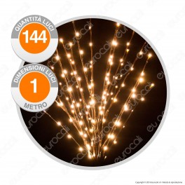 Ramo Marrone con 144 Luci LED Reflex Bianco Caldo - per Interno e