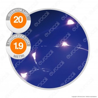 Catena Anima in Metallo con 20 Microluci LED Bianco Caldo a Batterie