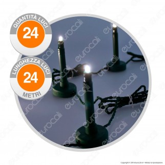 Catena 24 Bastoncini Luminosi LED da Giardino Bianco Freddo - per