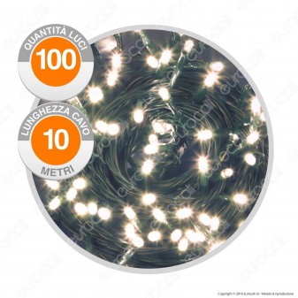 Catena Luminosa PLB 100 Luci LED Reflex Bianco Caldo Prolungabile -