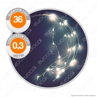 Cascata Anima in Metallo con 36 Microluci LED Bianco Caldo a Batterie