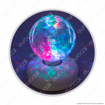 Proiettore LED Sfera Diamantata Multicolore Effetto Rotante - per Interno