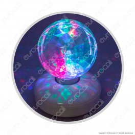 Proiettore LED Sfera Diamantata Multicolore Effetto Rotante - per