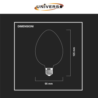 Lampadina LED E27 4W Ovale Filament Ambrata Universo