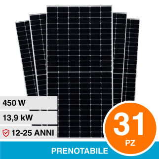 31 Pannelli Solari Fotovoltaici VT-450 36V 450W 144 Celle IP68 V-Tac