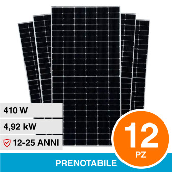 V-Tac VT-410 Kit 4,92kW 12 Pannelli Solari Fotovoltaici 410W 108 Celle IP68 -...
