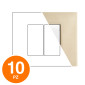 MAPAM Placca Tecnopolimero ART 2P Oro - Confezione 10pz - mod. 8002-13 - Compatibile con BTicino LIVING