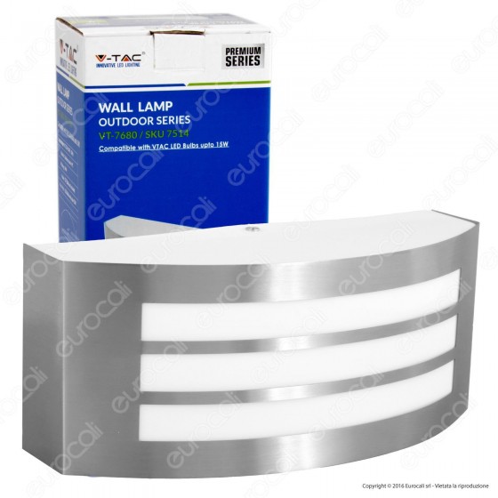 V-Tac VT-7680 Portalampada Wall Light da Muro per Lampadine E27 - SKU V-Tac VT-7680 Portalampada Wall Light da Muro per Lampadine E27 - SKU