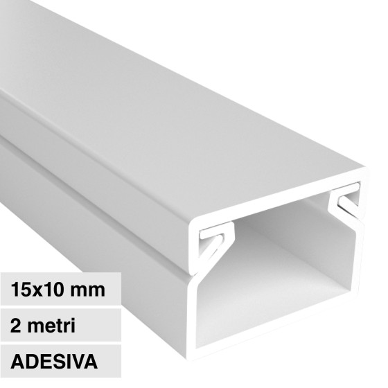 Canalina Passacavi Adesiva 15x10 Plastica Bianco Elmark Canalina Passacavi Adesiva 15x10 Plastica Bianco Elmark