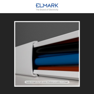 Elmark Canalina Passacavi Adesiva 20x10 Plastica Bianco