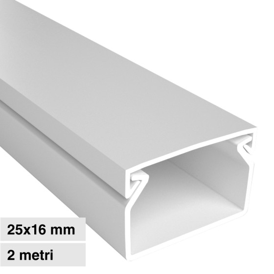 Elmark Canalina Passacavi 25x16 in Plastica Colore Bianco Elmark Canalina Passacavi 25x16 in Plastica Colore Bianco