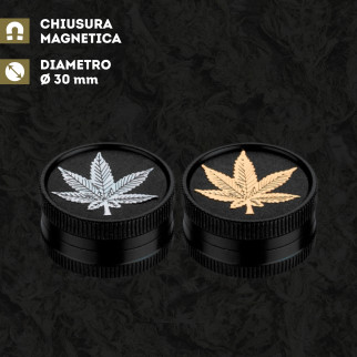 Grinder 2 Parti in Metallo Nero Champ High 3 Tritatabacco