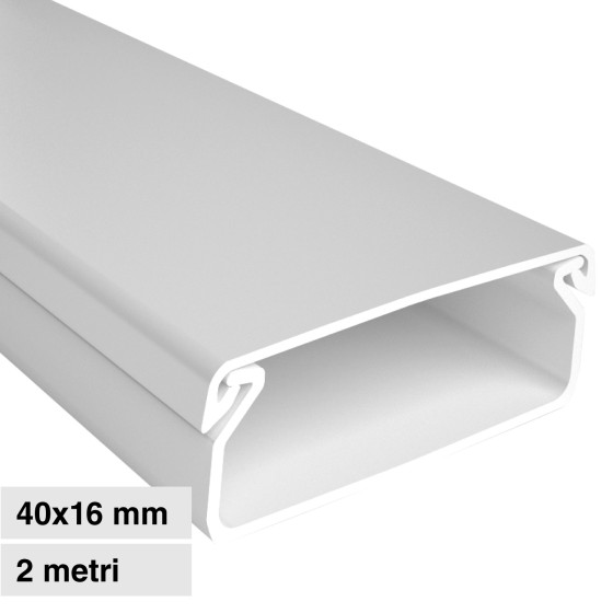 Elmark Canalina Passacavi 40x16 in Plastica Colore Bianco Elmark Canalina Passacavi 40x16 in Plastica Colore Bianco