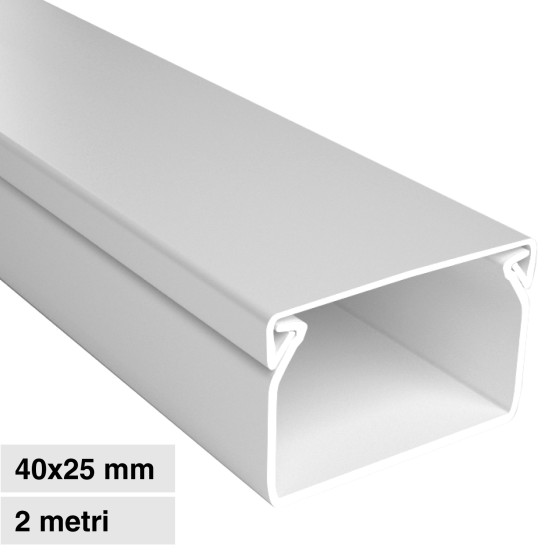 Elmark Canalina Passacavi 40x25 in Plastica Colore Bianco Elmark Canalina Passacavi 40x25 in Plastica Colore Bianco