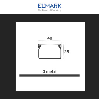 Elmark Canalina Passacavi 40x25 in Plastica Colore Bianco