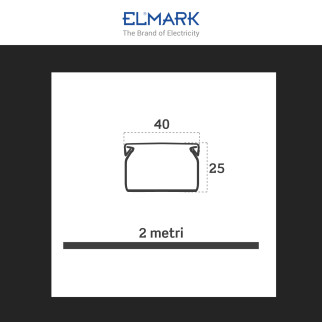 Elmark Canalina Passacavi 40x25 in Plastica Colore Bianco