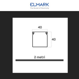 Elmark Canalina Passacavi 40x40 in Plastica Colore Bianco