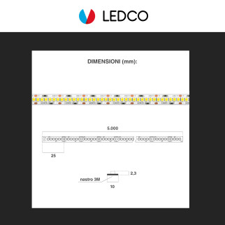Striscia LED 2835 Monocolore 240 LED/metro 24V LEDCO 5mt
