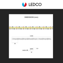 Striscia LED 2835 Monocolore 240 LED/metro 24V LEDCO 5mt