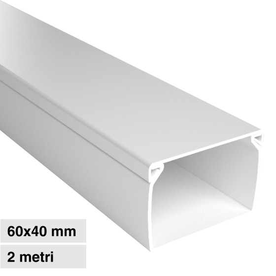 Elmark Canalina Passacavi 60x40 in Plastica Colore Bianco Elmark Canalina Passacavi 60x40 in Plastica Colore Bianco