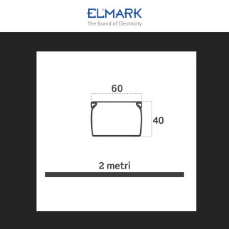 Elmark Canalina Passacavi 60x40 in Plastica Colore Bianco