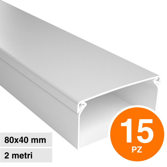 Elmark Canaline Passacavi 80x40 in Plastica Colore Bianco