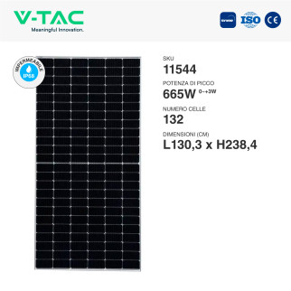 VT-665 31 Pannelli Solari Fotovoltaici 665W IP68 V-Tac