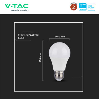 VT-210 Lampadina LED E27 8.5W Bulb A60 Goccia V-Tac Pro
