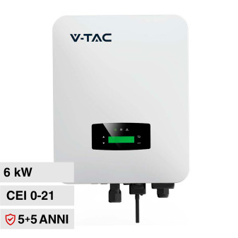 V-Tac VT-6607106 Inverter Fotovoltaico Monofase Ibrido On-Grid / Off-Grid 6kW...